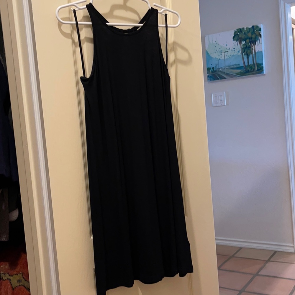 Gap black halter slub knit dress NWT Petite small